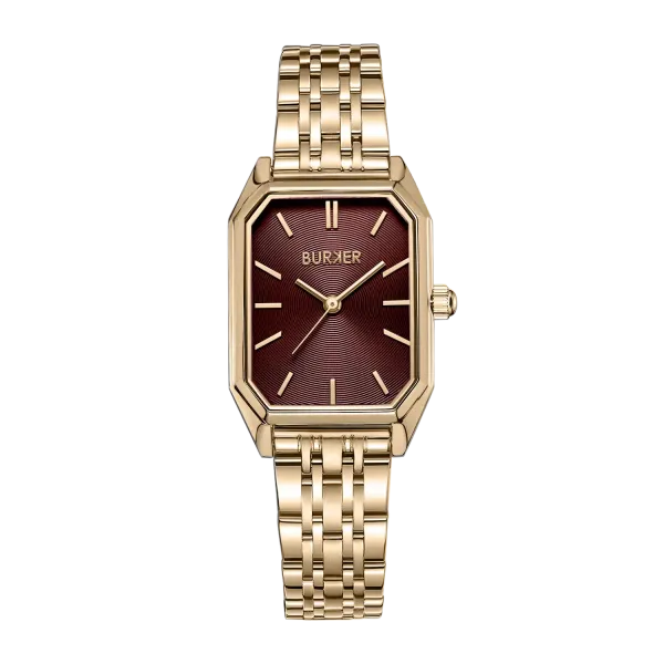 Женские часы Burker Isabell Gold Burgundy
