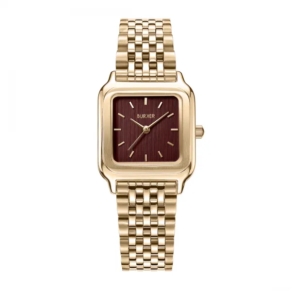 Женские часы Burker Macy Gold Burgundy