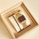 Женские часы Burker Macy Gold Burgundy