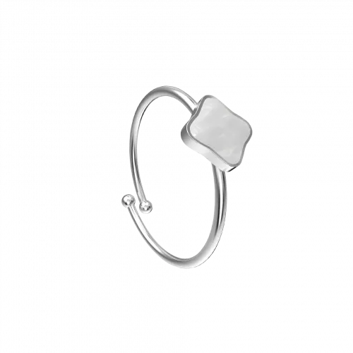 Женское кольцо Burker Flora Silver White Ring